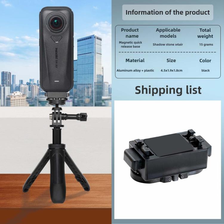 For Insta360 X4 Air  Magnetic Quick Release Metal Base