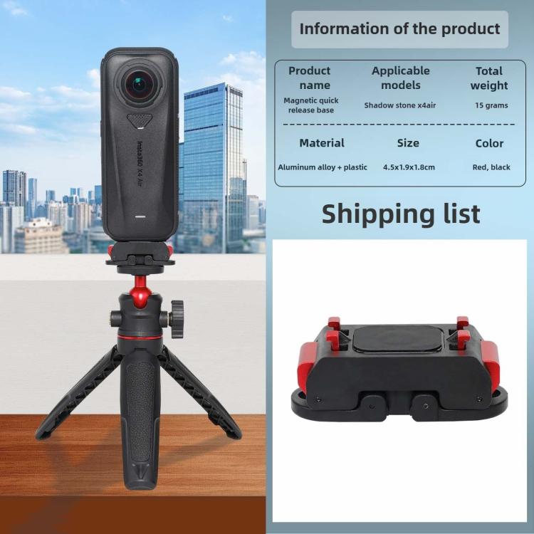 For Insta360 X4 Air  Magnetic Quick Release Metal Base
