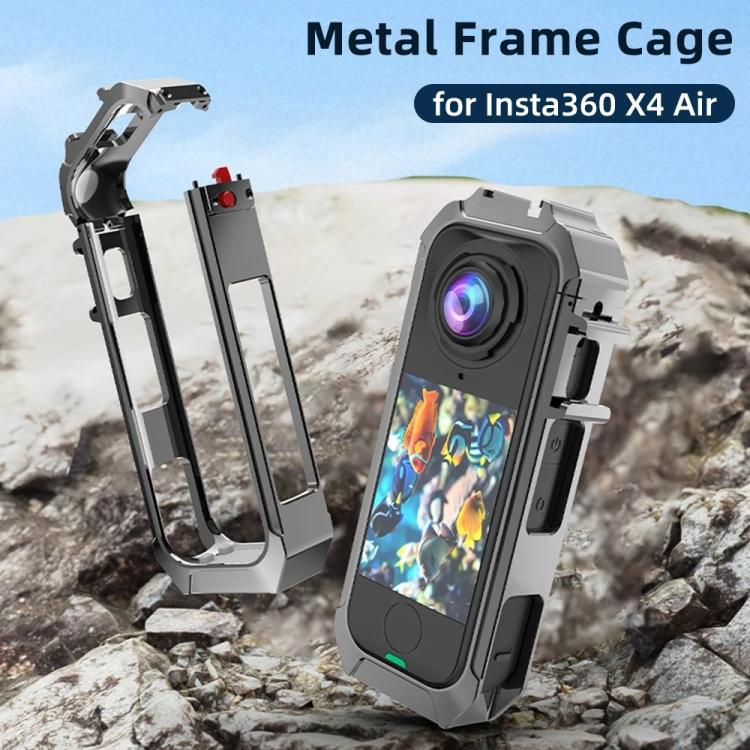 For Insta360 X4 Air  Quick Release Metal Protective Cage Rig with Cold Shoe Bases