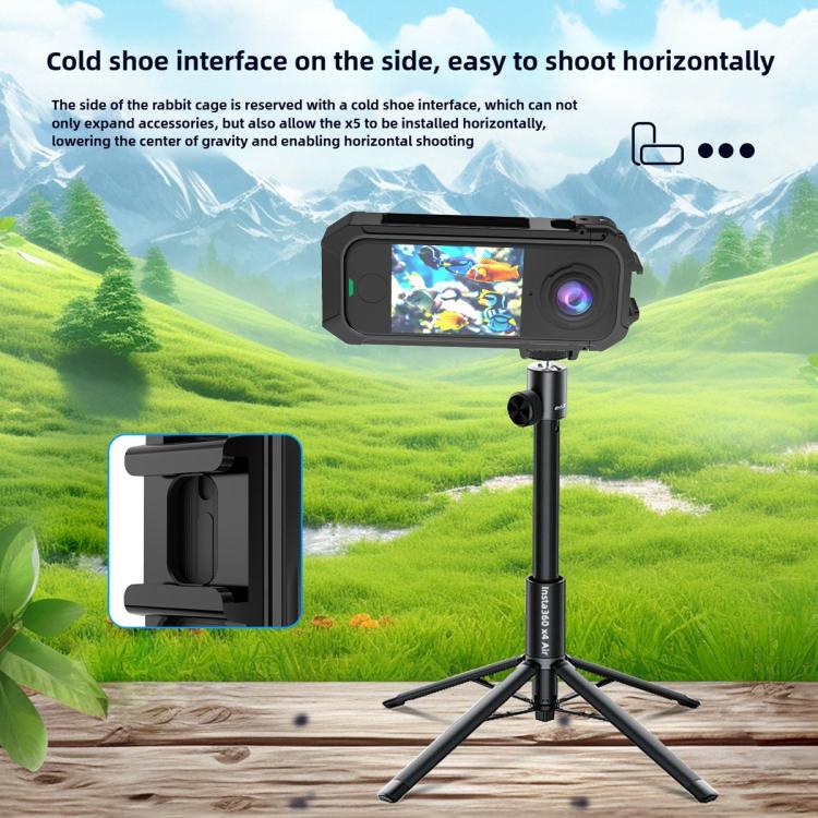 For Insta360 X4 Air  Vertical & Horizontal Magnetic Quick Release Cage
