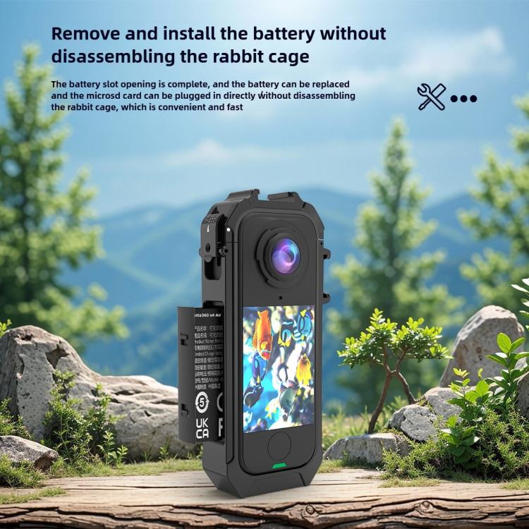 For Insta360 X4 Air  Vertical & Horizontal Magnetic Quick Release Cage