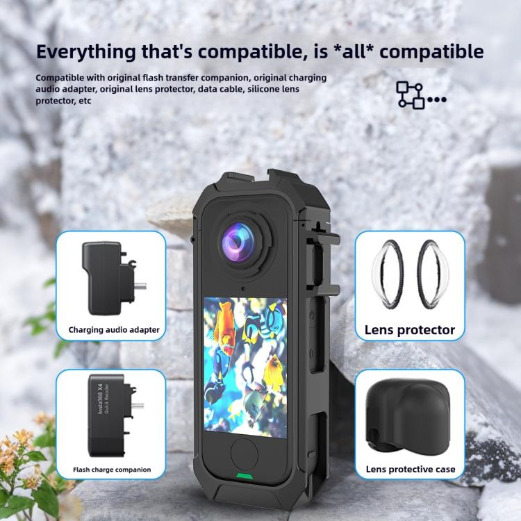 For Insta360 X4 Air  Vertical & Horizontal Magnetic Quick Release Cage