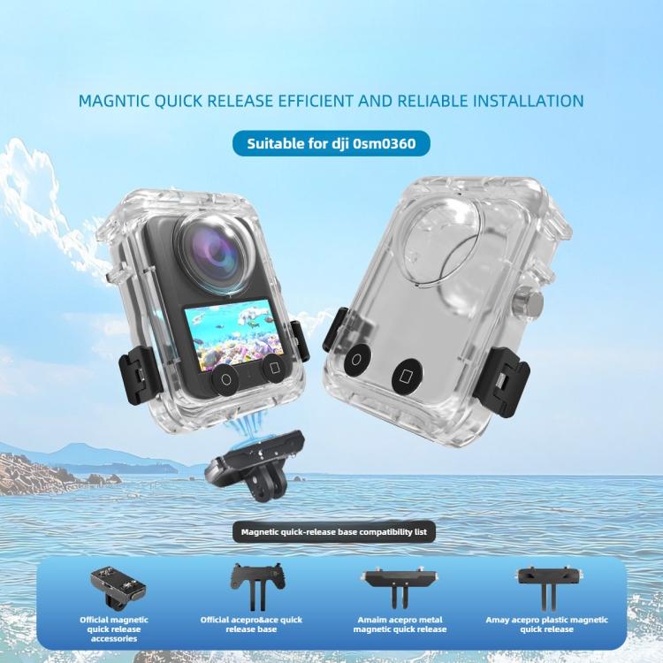For DJI Osmo 360 Fully Invisible Diving Quick-Release Waterproof Protective Case Accessories