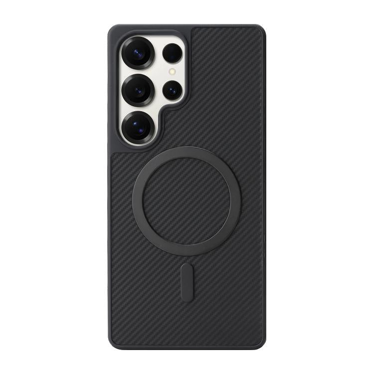 For Samsung Galaxy S25 Ultra 5G Kalebol Carbon Fiber MagSafe Phone Case
