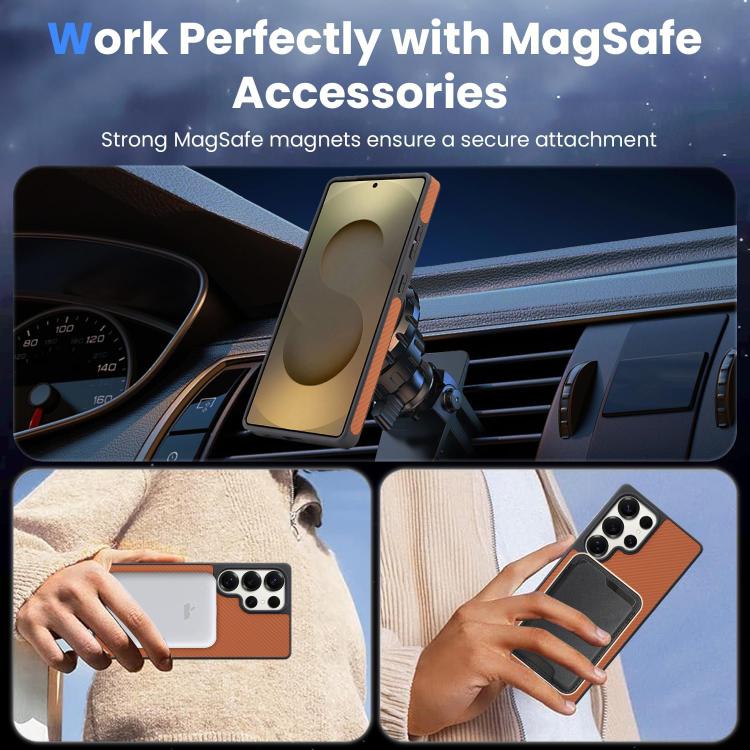 For Samsung Galaxy S25 Ultra 5G Kalebol Carbon Fiber MagSafe Phone Case