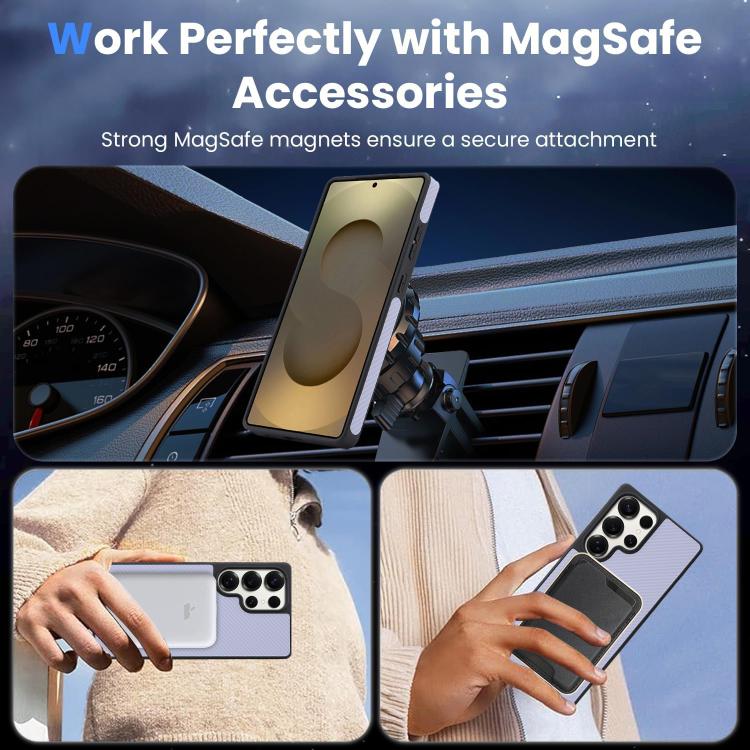 For Samsung Galaxy S25 Ultra 5G Kalebol Carbon Fiber MagSafe Phone Case