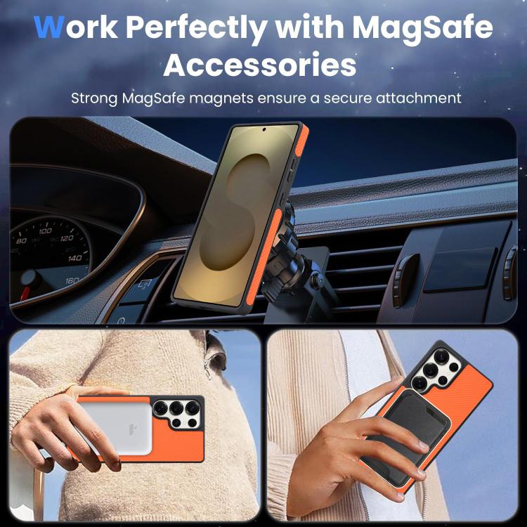 For Samsung Galaxy S25 Ultra 5G Kalebol Carbon Fiber MagSafe Phone Case