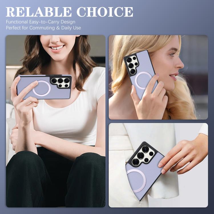 For Samsung Galaxy S24 Ultra 5G Kalebol Carbon Fiber MagSafe Phone Case