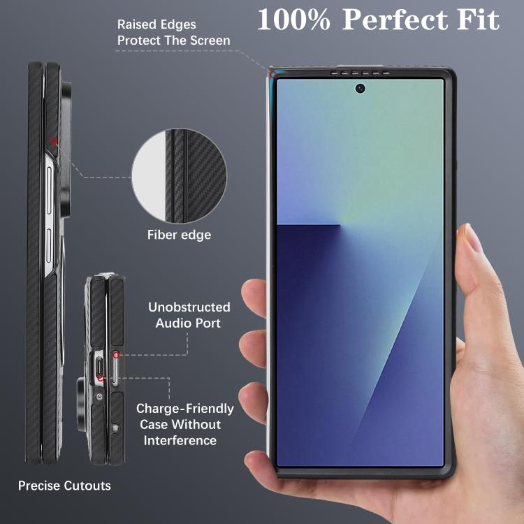For Samsung Galaxy Z Fold5 Kalebol Carbon Fiber MagSafe Phone Case