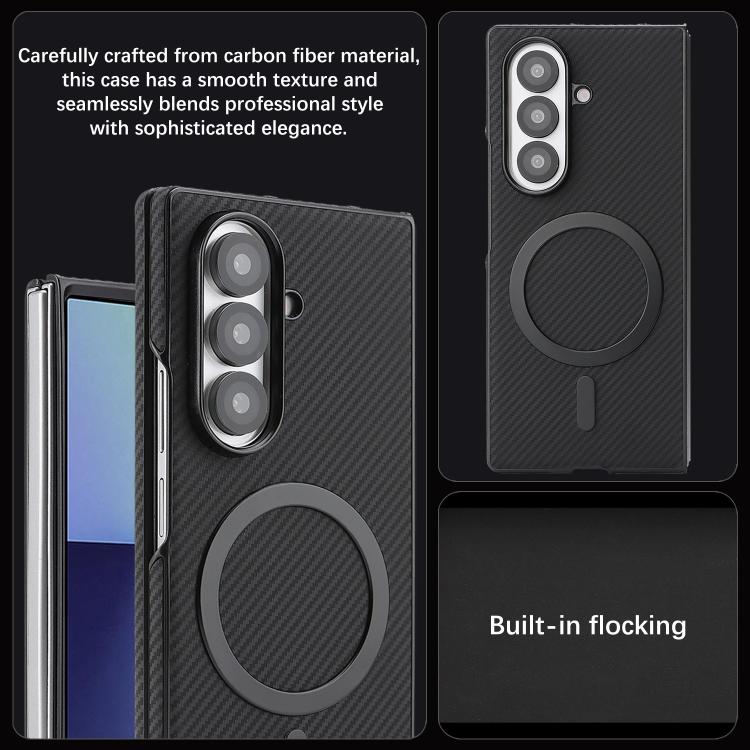 For Samsung Galaxy Z Fold5 Kalebol Carbon Fiber MagSafe Phone Case