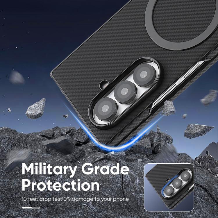 For Samsung Galaxy Z Fold5 Kalebol Carbon Fiber MagSafe Phone Case