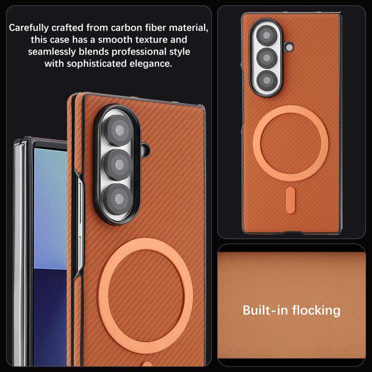 For Samsung Galaxy Z Fold5 Kalebol Carbon Fiber MagSafe Phone Case