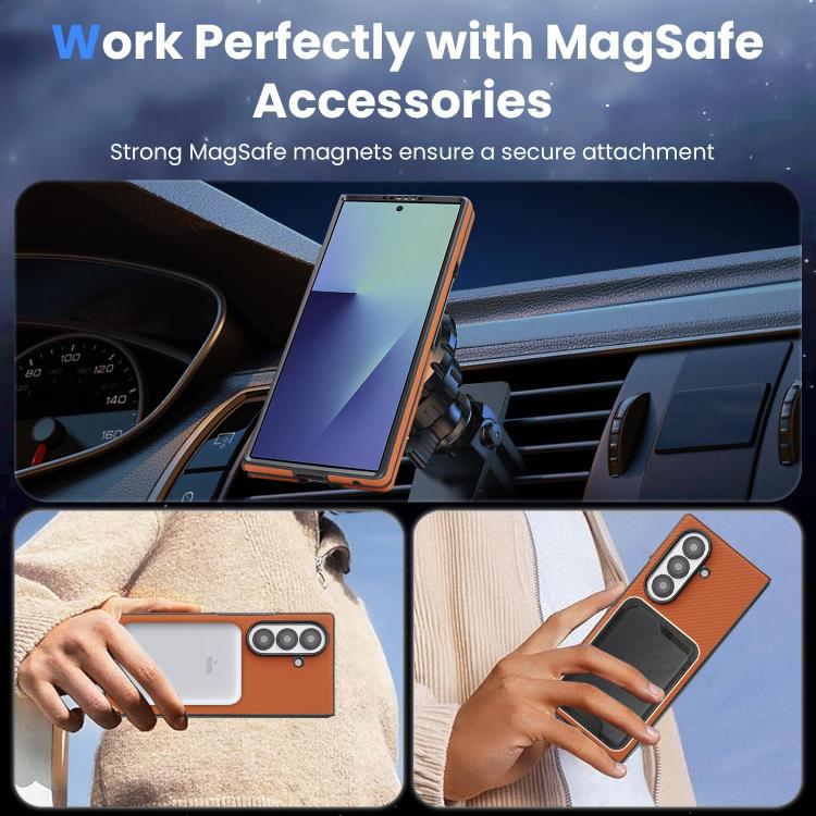 For Samsung Galaxy Z Fold5 Kalebol Carbon Fiber MagSafe Phone Case