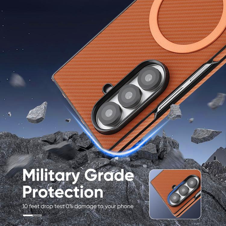 For Samsung Galaxy Z Fold5 Kalebol Carbon Fiber MagSafe Phone Case