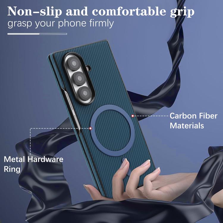 For Samsung Galaxy Z Fold5 Kalebol Carbon Fiber MagSafe Phone Case