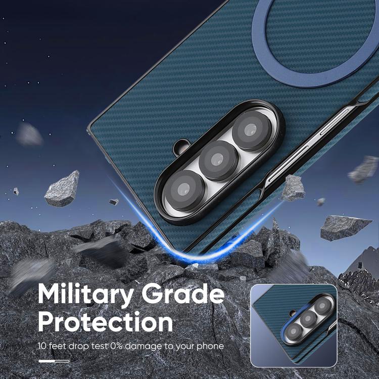 For Samsung Galaxy Z Fold5 Kalebol Carbon Fiber MagSafe Phone Case