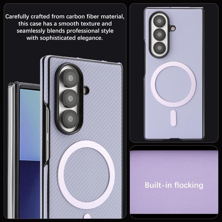 For Samsung Galaxy Z Fold5 Kalebol Carbon Fiber MagSafe Phone Case