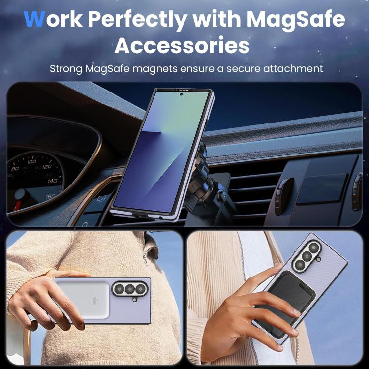 For Samsung Galaxy Z Fold5 Kalebol Carbon Fiber MagSafe Phone Case