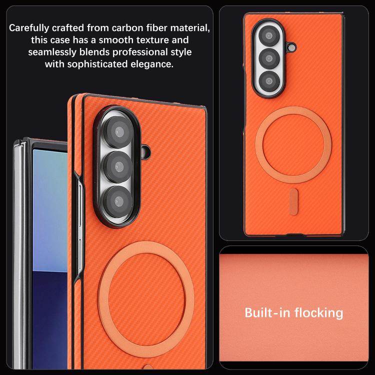 For Samsung Galaxy Z Fold5 Kalebol Carbon Fiber MagSafe Phone Case