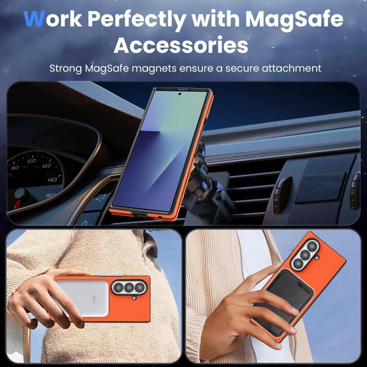 For Samsung Galaxy Z Fold5 Kalebol Carbon Fiber MagSafe Phone Case