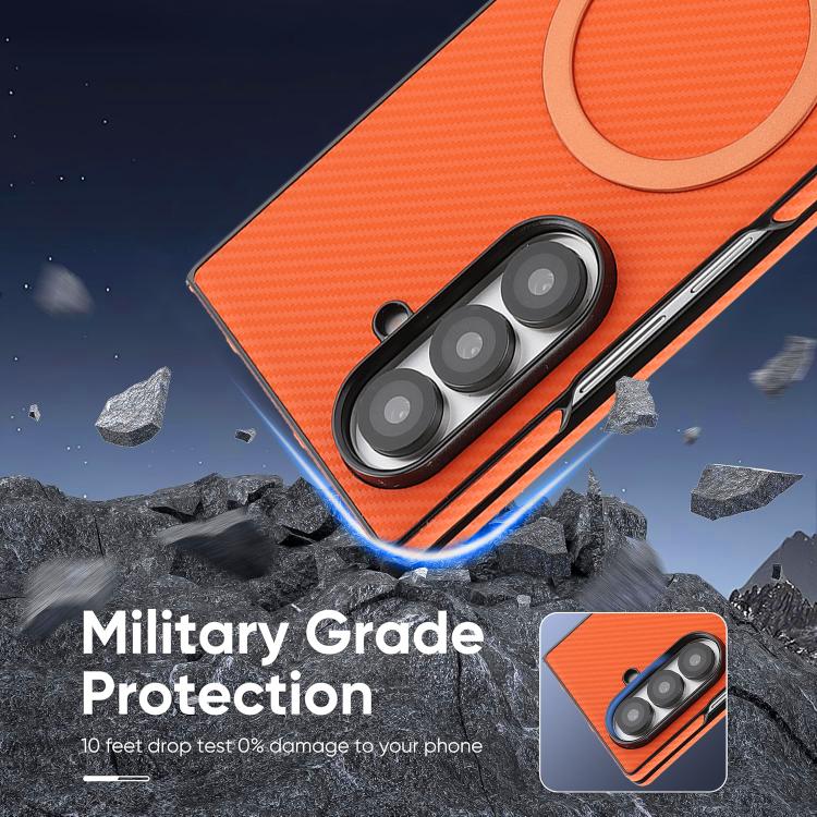 For Samsung Galaxy Z Fold5 Kalebol Carbon Fiber MagSafe Phone Case