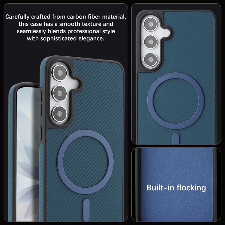 For Samsung Galaxy S25 5G Kalebol Carbon Fiber MagSafe Phone Case