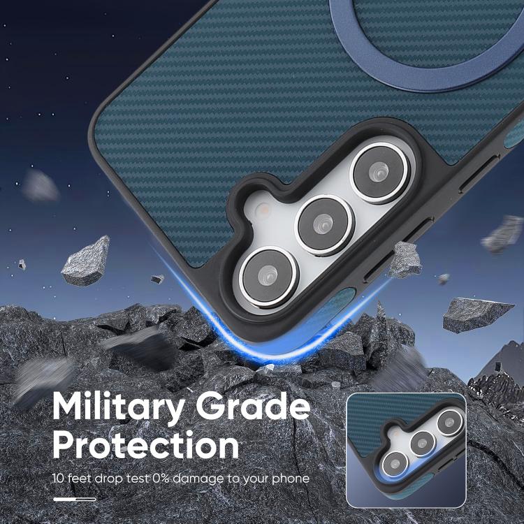 For Samsung Galaxy S25 5G Kalebol Carbon Fiber MagSafe Phone Case