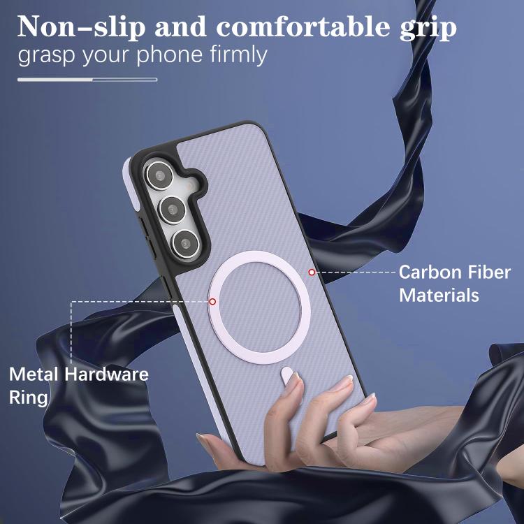 For Samsung Galaxy S25 5G Kalebol Carbon Fiber MagSafe Phone Case