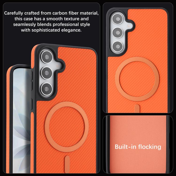 For Samsung Galaxy S25 5G Kalebol Carbon Fiber MagSafe Phone Case