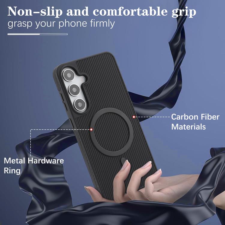 For Samsung Galaxy S23 5G Kalebol Carbon Fiber MagSafe Phone Case