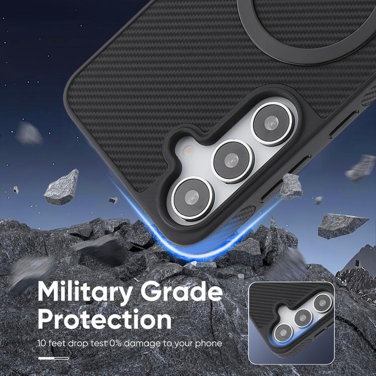 For Samsung Galaxy S23 5G Kalebol Carbon Fiber MagSafe Phone Case