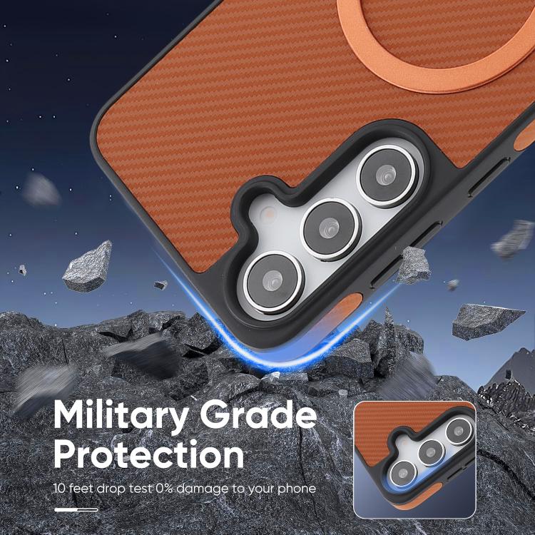 For Samsung Galaxy S23 5G Kalebol Carbon Fiber MagSafe Phone Case