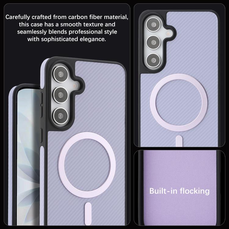 For Samsung Galaxy S23 5G Kalebol Carbon Fiber MagSafe Phone Case