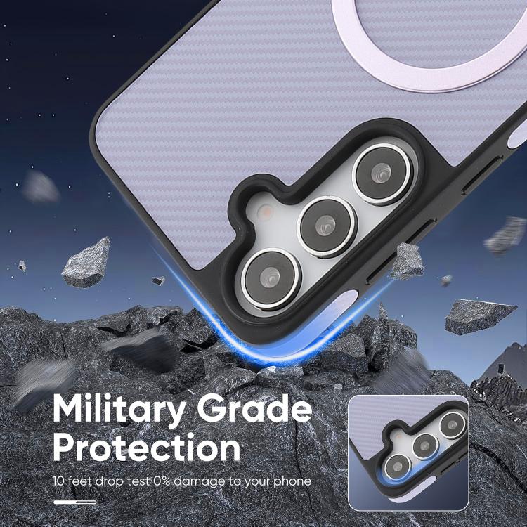 For Samsung Galaxy S23 5G Kalebol Carbon Fiber MagSafe Phone Case