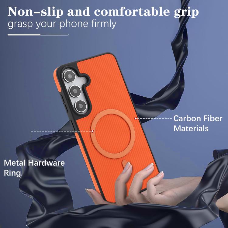 For Samsung Galaxy S23 5G Kalebol Carbon Fiber MagSafe Phone Case