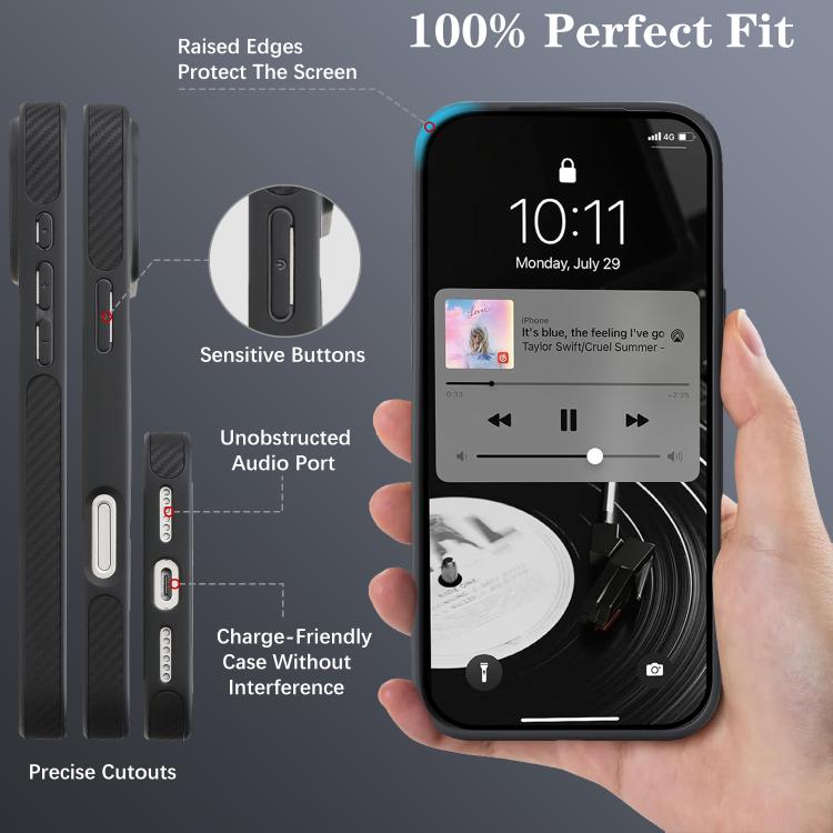 For iPhone 17 Pro Max Kalebol Carbon Fiber MagSafe Phone Case