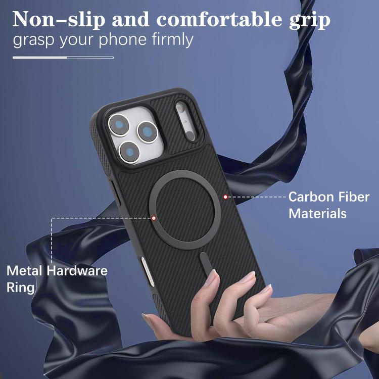 For iPhone 17 Pro Max Kalebol Carbon Fiber MagSafe Phone Case
