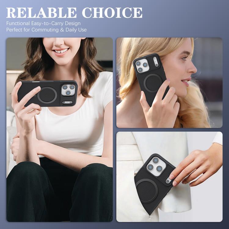 For iPhone 17 Pro Max Kalebol Carbon Fiber MagSafe Phone Case