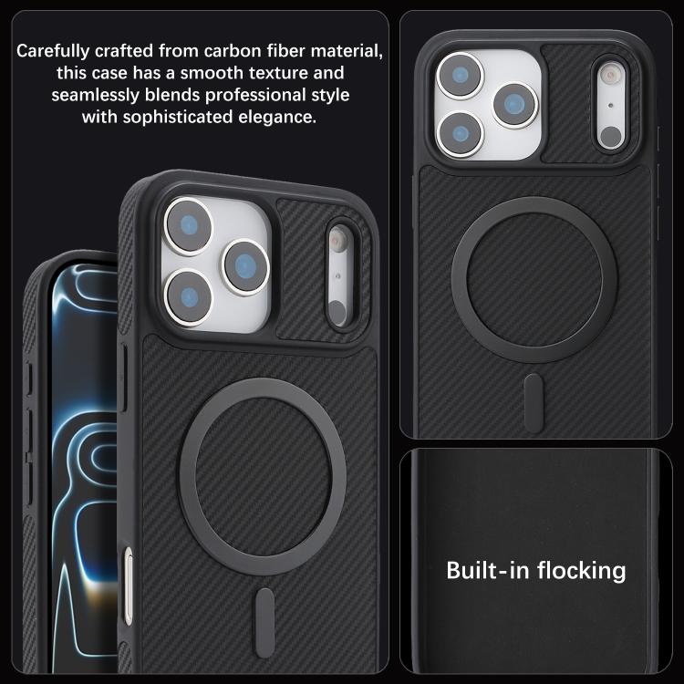 For iPhone 17 Pro Kalebol Carbon Fiber MagSafe Phone Case