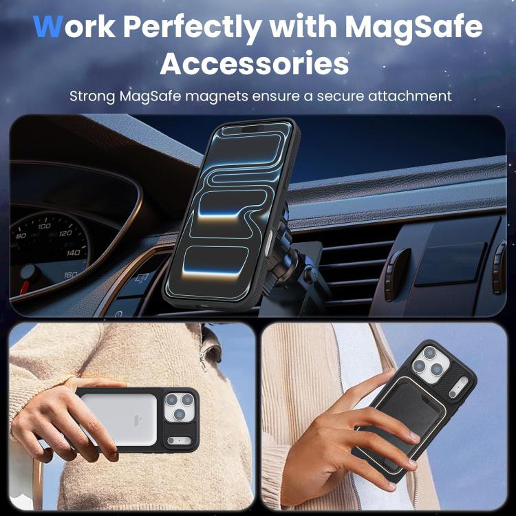 For iPhone 17 Pro Kalebol Carbon Fiber MagSafe Phone Case