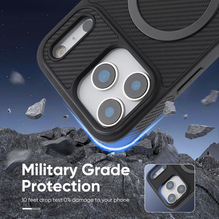 For iPhone 17 Pro Kalebol Carbon Fiber MagSafe Phone Case