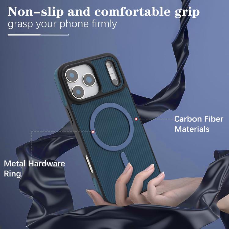 For iPhone 17 Pro Kalebol Carbon Fiber MagSafe Phone Case