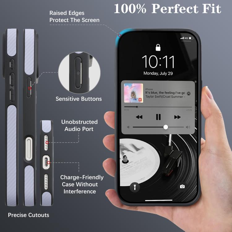 For iPhone 17 Kalebol Carbon Fiber MagSafe Phone Case