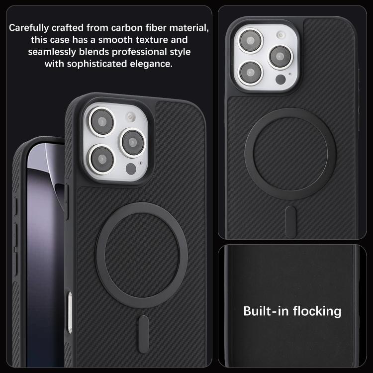 For iPhone 16 Pro Max Kalebol Carbon Fiber MagSafe Phone Case