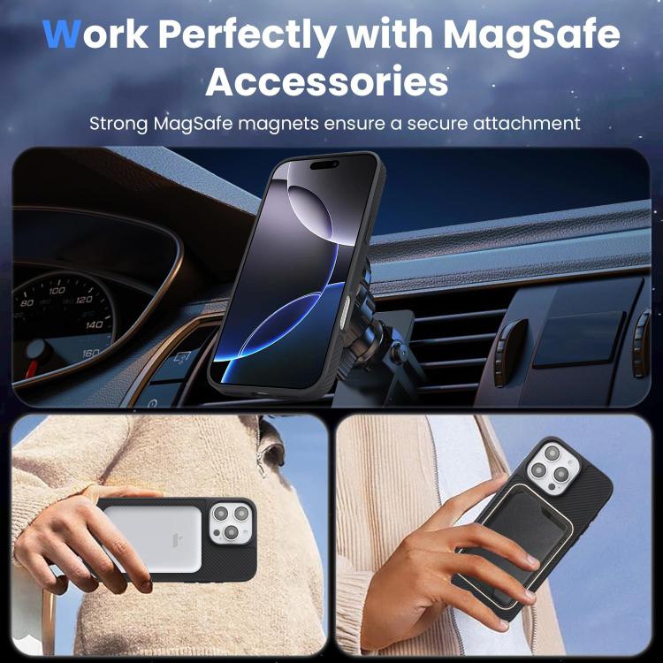 For iPhone 16 Pro Max Kalebol Carbon Fiber MagSafe Phone Case