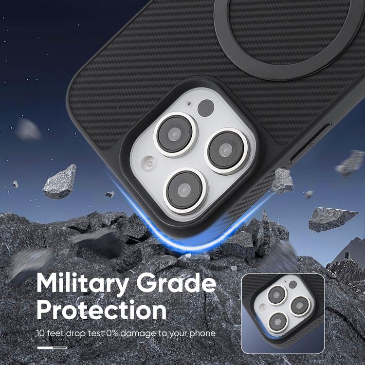 For iPhone 16 Pro Max Kalebol Carbon Fiber MagSafe Phone Case