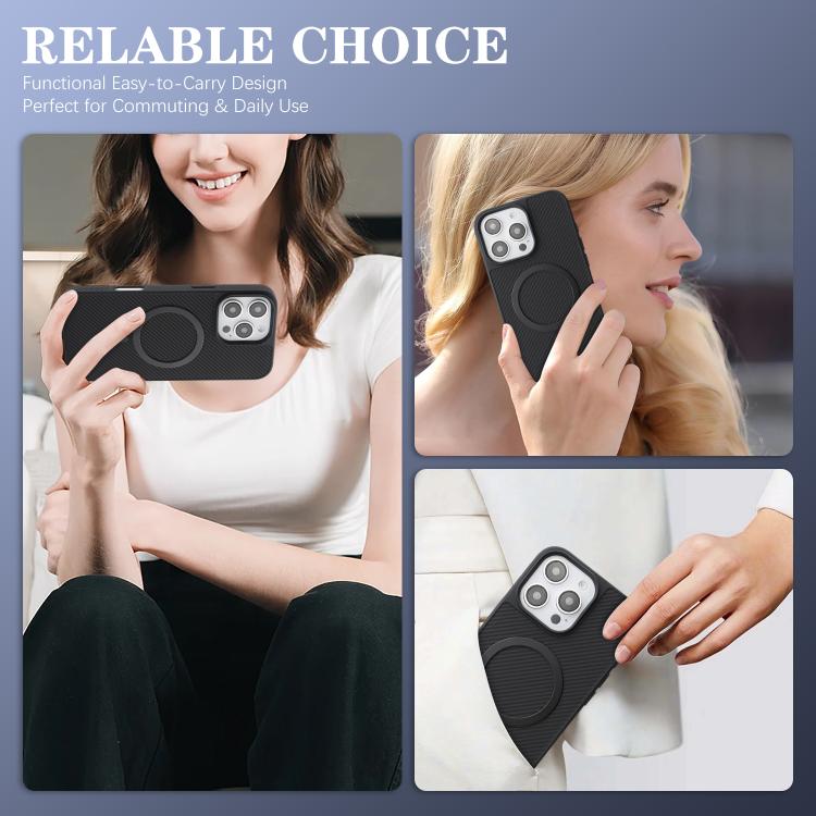 For iPhone 16 Pro Max Kalebol Carbon Fiber MagSafe Phone Case