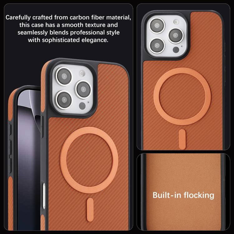 For iPhone 16 Pro Max Kalebol Carbon Fiber MagSafe Phone Case
