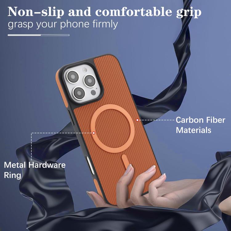 For iPhone 16 Pro Max Kalebol Carbon Fiber MagSafe Phone Case