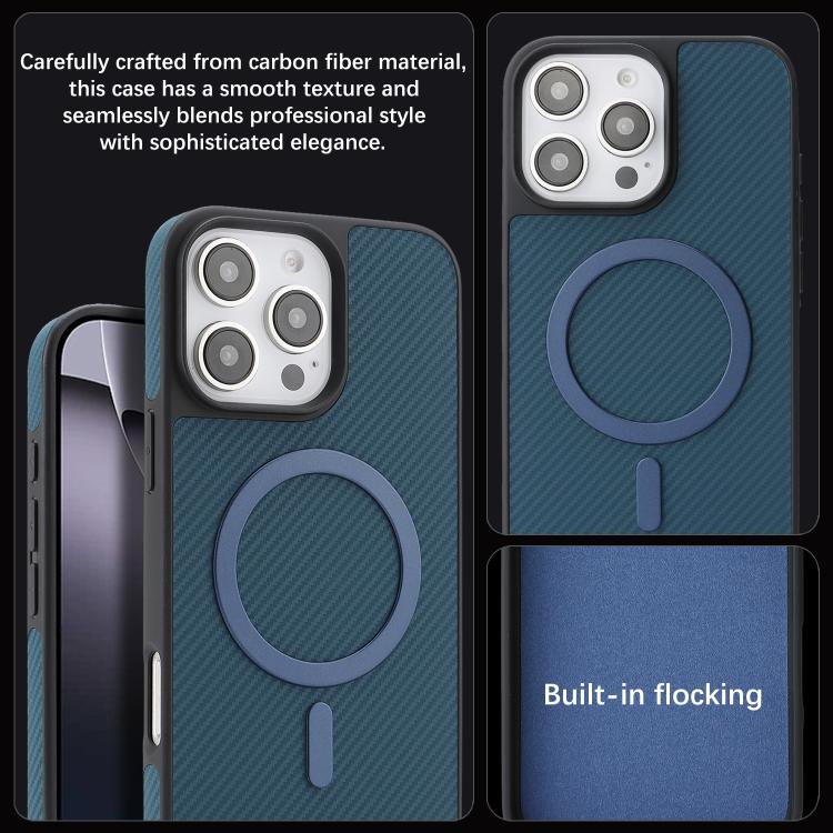 For iPhone 16 Pro Max Kalebol Carbon Fiber MagSafe Phone Case